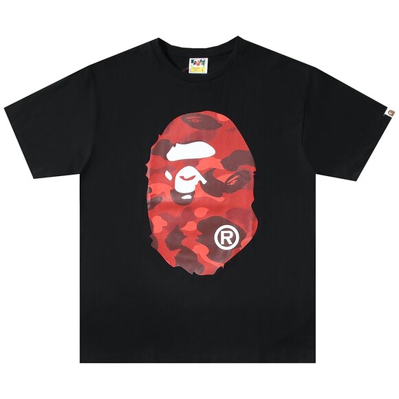 BAPE Color Camo Big Ape Head T-shirt Black Red | A Bathing Ape - Picture 1 of 2